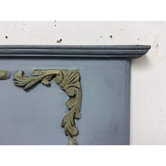 Early 20th Century Antique French Style Distressed + Ornate Trumeau Mirror For Sale - Image 5 of 12