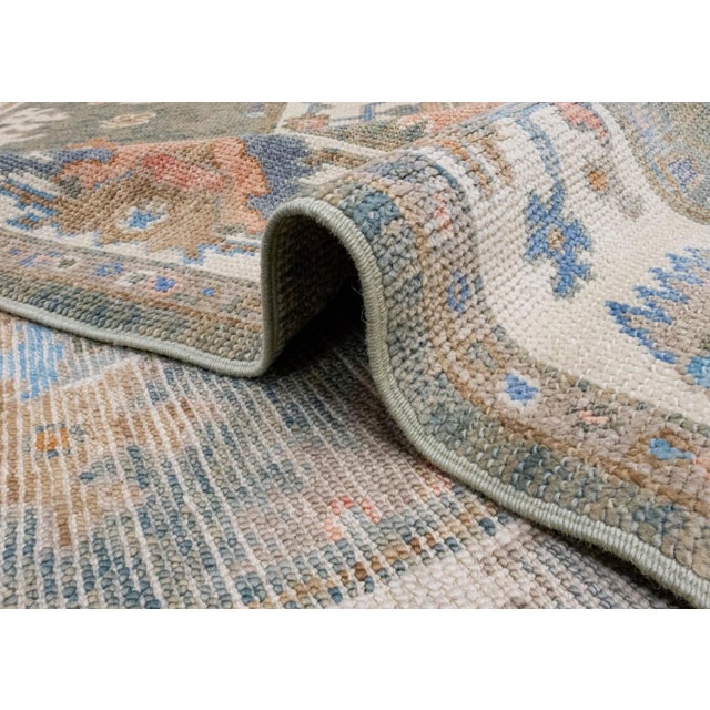 Orange Turkish Oushak Runner Rug 3'2" x 12'4" For Sale - Image 8 of 8