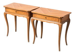 Wooden Bedside Tables, 1950s, Set of 2