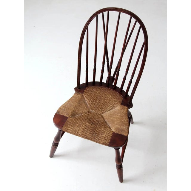 Early 20th Century Antique Rush Seat Windsor Chair For Sale - Image 5 of 11