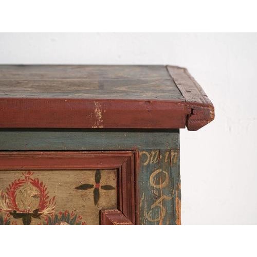 Antique Marriage Chest in Painted Pine, Central Europe, 1775 For Sale - Image 9 of 18