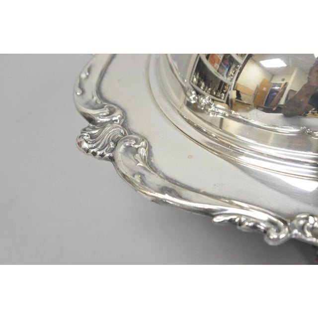 Vintage Eton Victorian Silver Plated Large Oval Covered Warming Dish Platter For Sale - Image 10 of 18