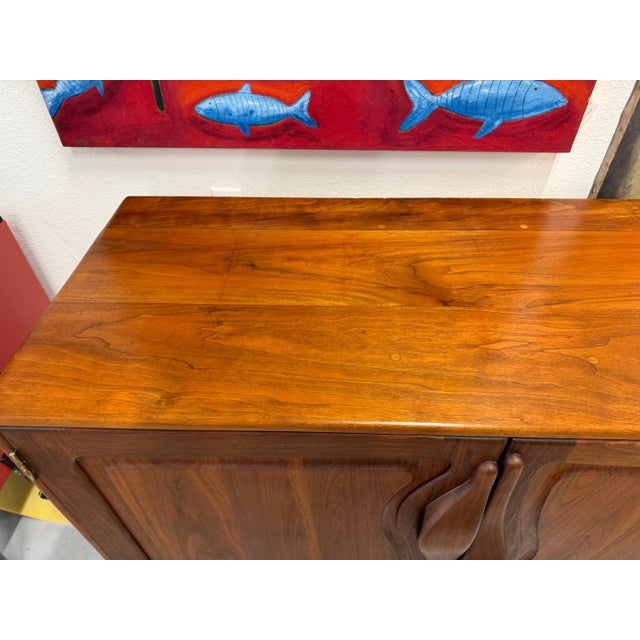 Stunning 1970’s Craft Made Studio Walnut Floating Stereo Cabinet For Sale - Image 15 of 18