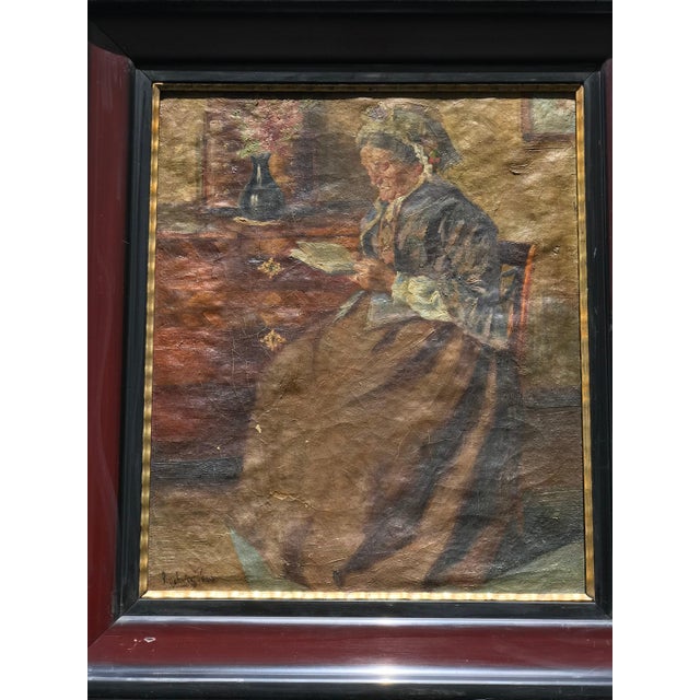 After Ludwig Voss, Figurative Composition, 19th Century, Oil Painting on Canvas, Framed For Sale - Image 6 of 8