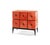 Two-Drawer Diamond Chest of Drawers in Orange-Stained Pear Wood from Aymeric Lefort, in New conditions. Designed from 2000
