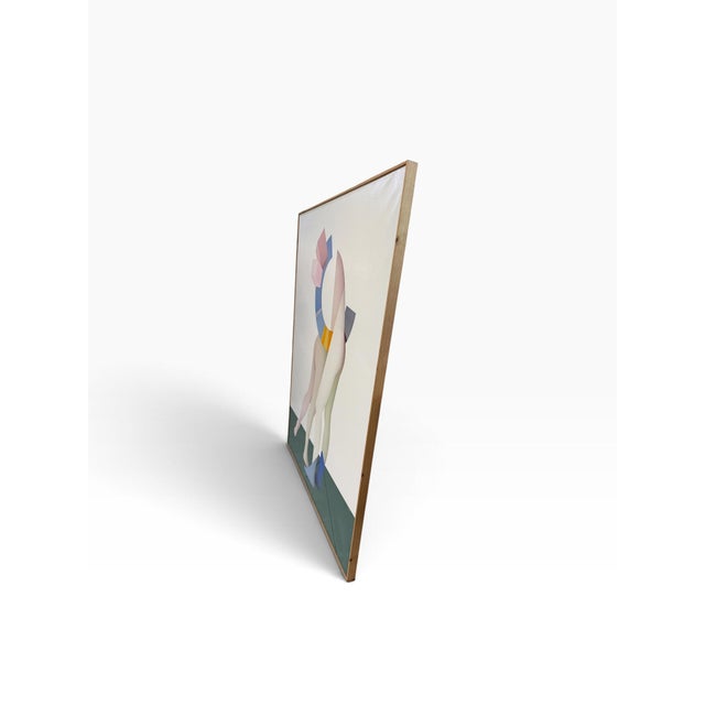 Textile Large 1992 Alberto Labad Museum-Provenance Surrealist Painting, "Amantes" (Lovers) – 57" X 45" For Sale - Image 7 of 9
