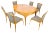 Art Deco Pearwood Dining Table and Chairs Set, Set of 7 For Sale