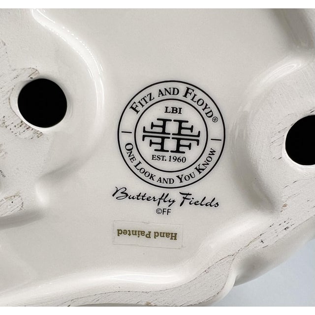 Fitz and Floyd White Rabbit Figurine With Floral Accent | Butterfly Fields Collection - Spring, Easter, Cottagecore For Sale - Image 9 of 13