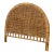 Vintage Round Rattan Wicker Full Headboard in Coastal Boho Chic Modern Style For Sale
