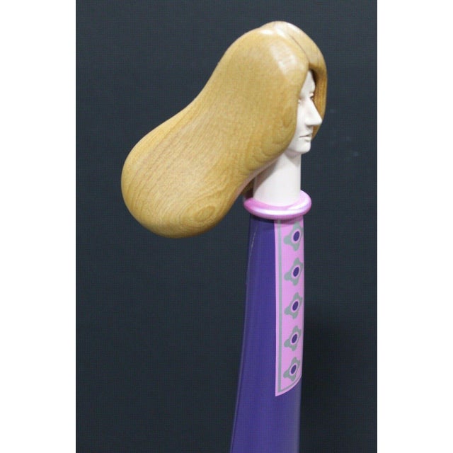 1980s "Woman in Purple" Figurative Surrealist Wood Sculpture by JW Eaton For Sale In Detroit - Image 6 of 11