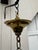 1940s Vintage Floral and Metal Single Bulb Hanging Fixture For Sale - Image 5 of 10
