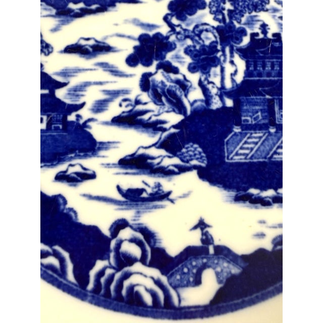 Early 20th Century Spode Copeland Temple Landscape II Blue Transferware Service for Nine – Gilman Collamore, New York - 18 pcs For Sale - Image 9 of 18