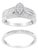 .925 Sterling Silver 1/2 Cttw Round and Baguette-Cut Diamond Engagement Bridal Set (I-J Color, I1-I2 Clarity) - Size 7 For Sale