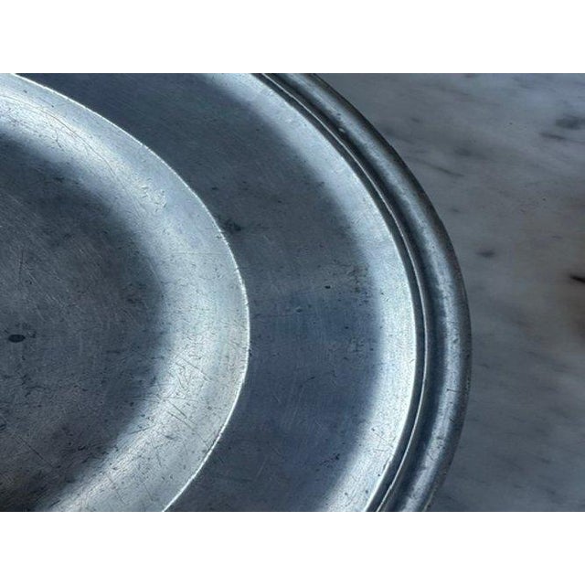 Antique Pewter Charger, 16.865" D’Angleterre Marked European Platter For Sale In San Francisco - Image 6 of 13