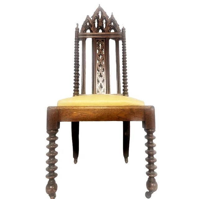Late 19th Century Late 19th Century Mahogany Gothic Revival Accent Chairs - a Pair For Sale - Image 5 of 9
