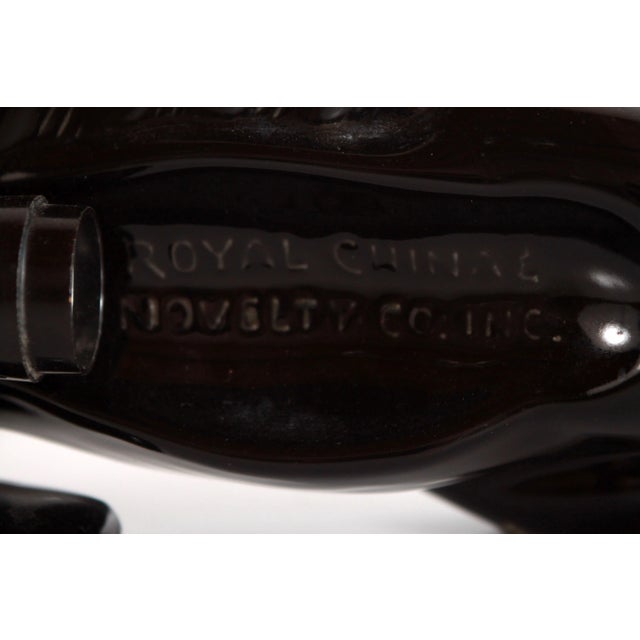 Black Vintage Mid-Century Pottery Black Panther Lamp / Planter For Sale - Image 8 of 9