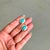Contemporary Vintage-Style 2.42ct Turquoise Cabochon Diamond Stud Earrings in 14k Yellow Gold- A Pair For Sale - Image 3 of 15