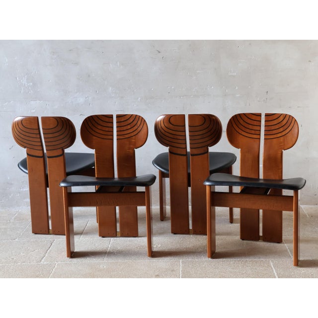 Artona Series Africa Dining Chairs by Afra and Tobia Scarpa for Maxalto, 1980s, Set of 4 For Sale - Image 4 of 11