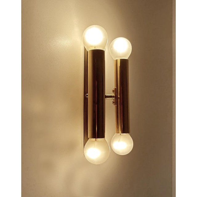 Vintage Space Age Brass Sconces, 1970s, Set of 2 For Sale - Image 11 of 15