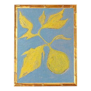 Original Framed Acrylic Botanical Painting, Organic Boho Art Floral Wall Art, 13" X 16" by Tatiana Duperault For Sale