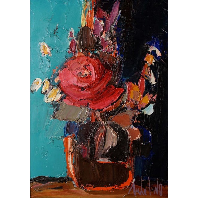 Michel No, Still Life Vase of Flowers, 1960s-1970s, Oil on Canvas For Sale - Image 3 of 9