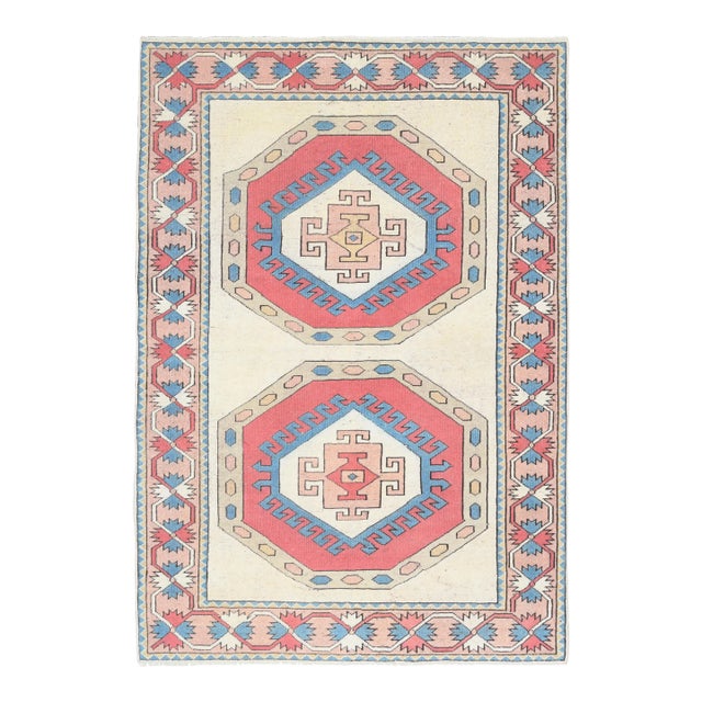 Vintage Turkish Oushak Handmade Wool Cotton Red Area Rug For Sale