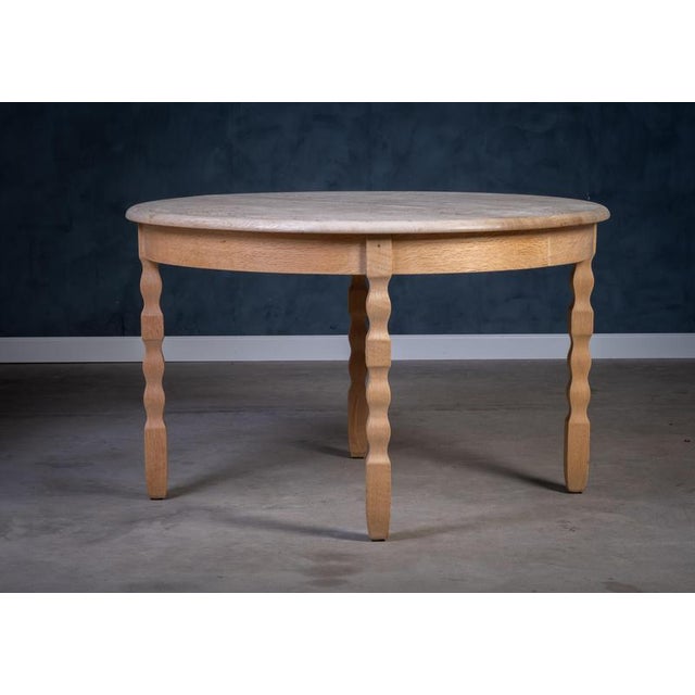 Brutalist Brutalist Oak Dining Table by Henning Kjærnulf, 1970s For Sale - Image 3 of 13