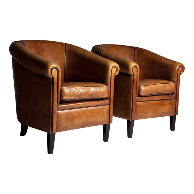 Set of Sheepskin Club Chairs For Sale