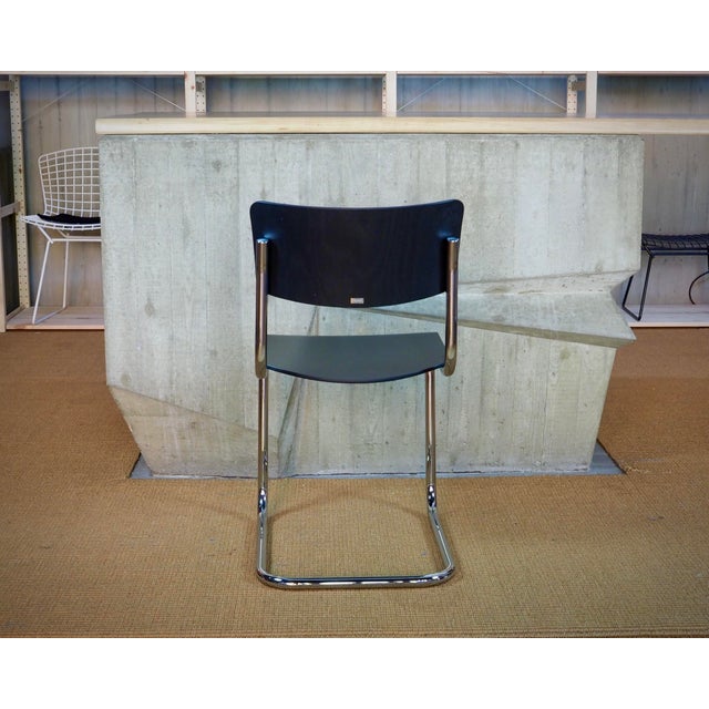Early 21st Century Black S43 Cantilever Chairs by Mart Stam & Marcel Breuer for Thonet, 2010s, Set of 4 For Sale - Image 5 of 13