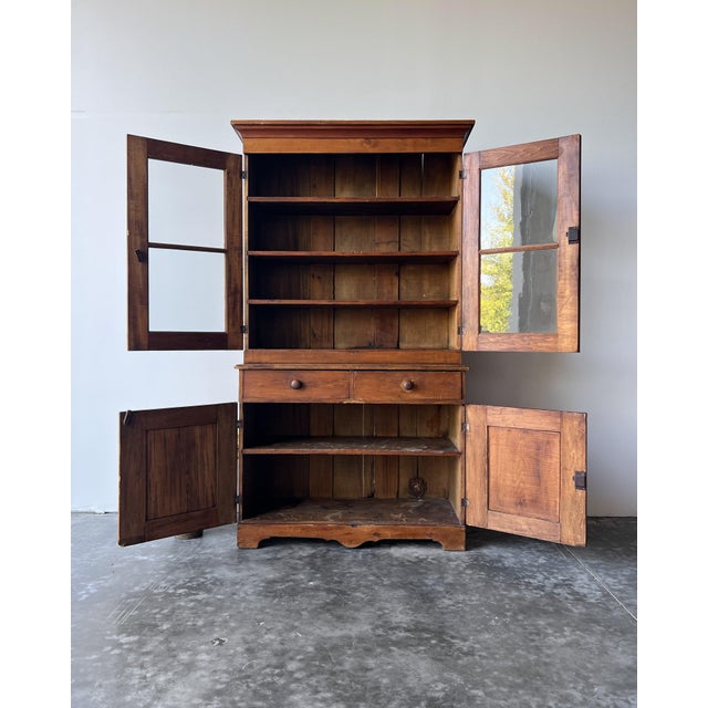 Antique Primitive Pine Hutch For Sale - Image 4 of 10