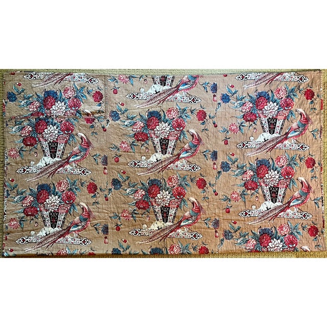 Textile Antique Early 19th Century English Chintz Quilted Coverlet Circa 1830 For Sale - Image 7 of 10