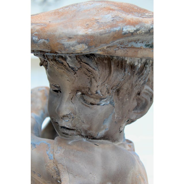 Plastic Vintage Life-Size Boy Golfer Garden Statue – Faux Bronze Resin Sculpture by Jim Davidson, Signed Mold Marking, Circa 1980s–1990s For Sale - Image 7 of 15