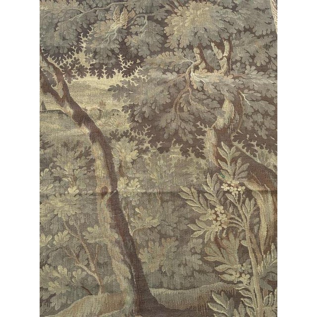 Textile Mid-Century French Aubusson Jacquard Halluin Verdure Mallard Tapestry, 1940s For Sale - Image 7 of 18