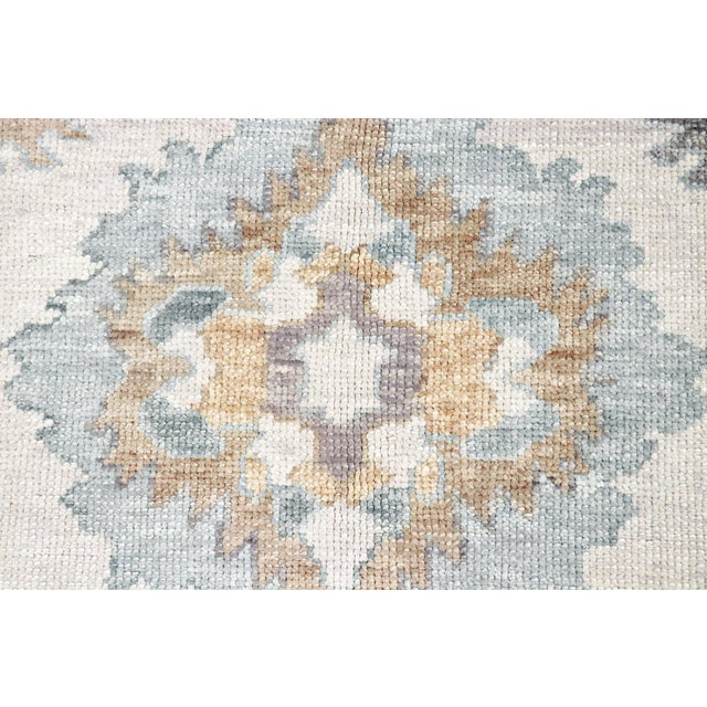 2020s Pasargad Home Oushak Ivory/L.Blue Wool Area Rug-12' 2'' X 15' 2'' For Sale - Image 5 of 5