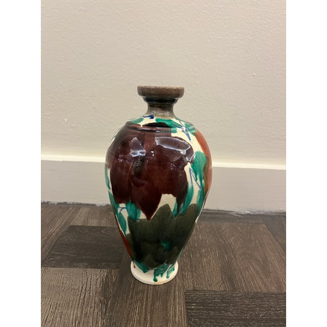 Ceramic Mexican Handpainted Pottery Vase, C. 1950 For Sale - Image 7 of 7