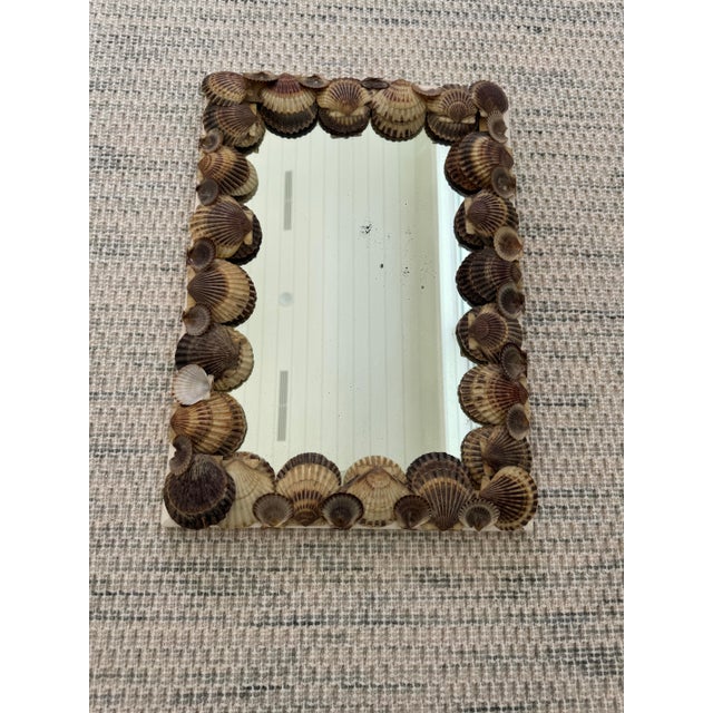 Tan Vintage Scallop Shell Wall Mirror For Sale - Image 8 of 9