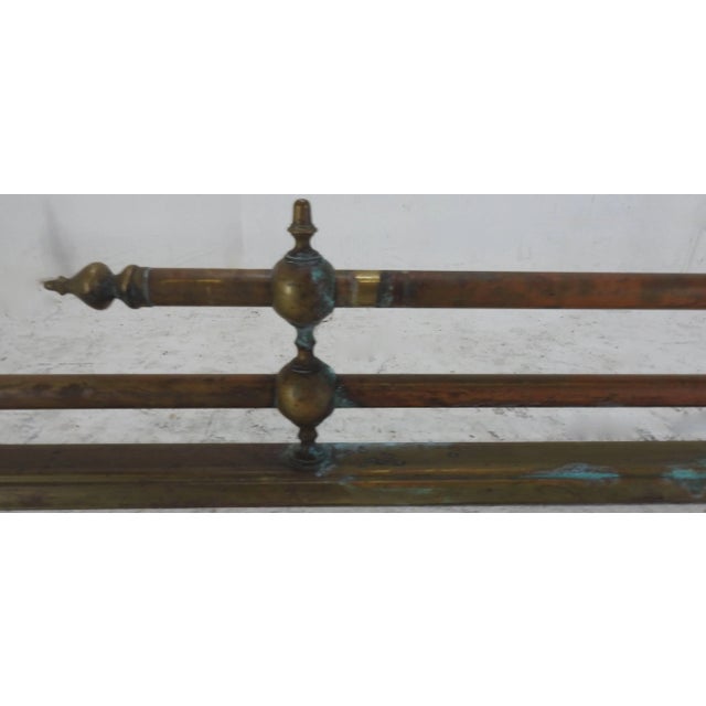 Mid-Century French Brass Fireplace Fender For Sale - Image 9 of 10