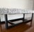 Custom showroom ottoman / bench sourced from Chicago’s Merchandise Mart featuring a sculptural six-panel upholstered top,...