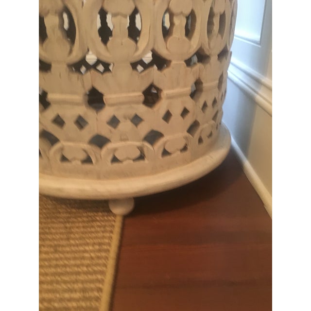 Moroccan Style Carved Mango Wood Side Table Chairish