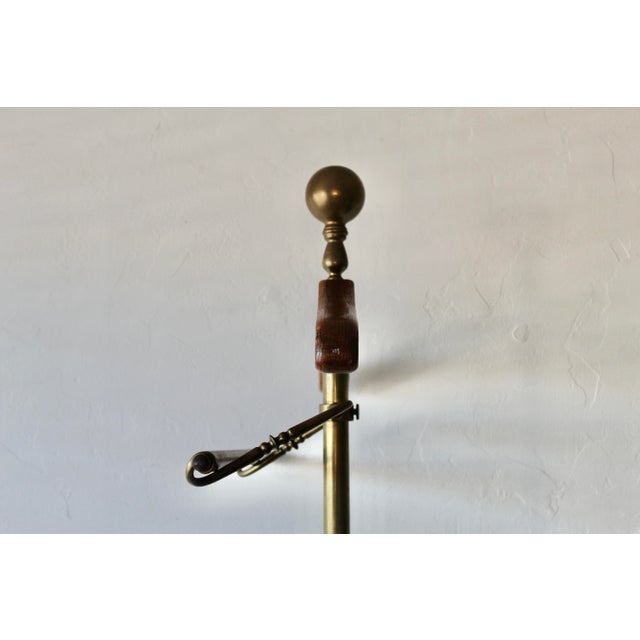 1960s Mid Century Brass Wood Valet Stand For Sale - Image 4 of 12