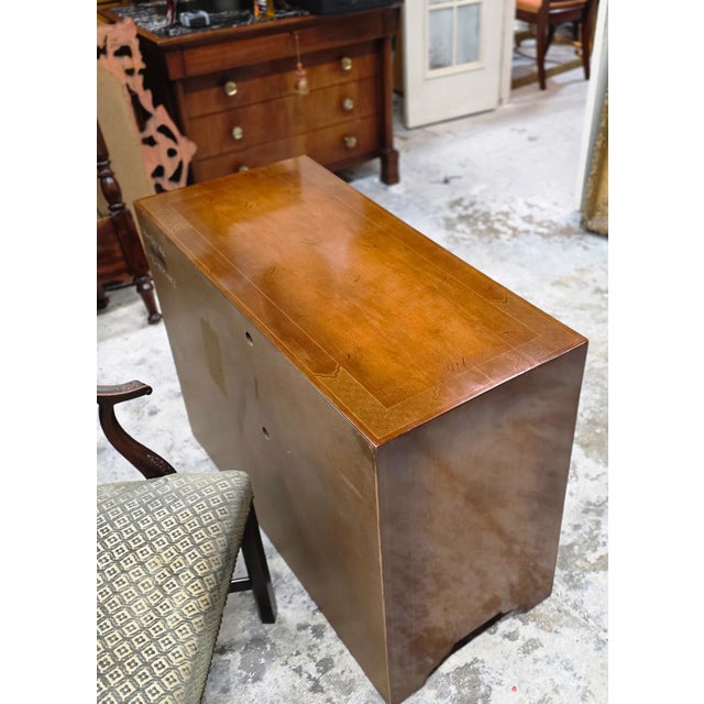 Vintage Ethan Allen Hollywood Regency Chinoiserie Stereo Bar Cabinet, Hand-Painted Chinese Landscape For Sale - Image 17 of 18