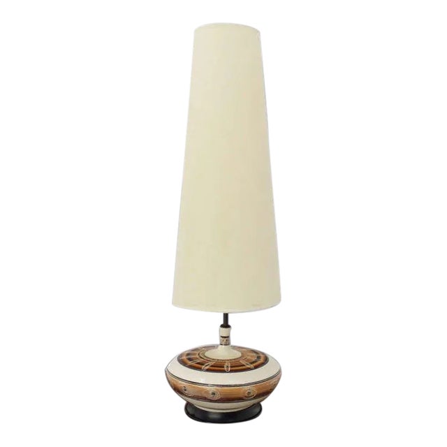 Mid-Century Modern Porcelain Pottery Base Table Lamp For Sale