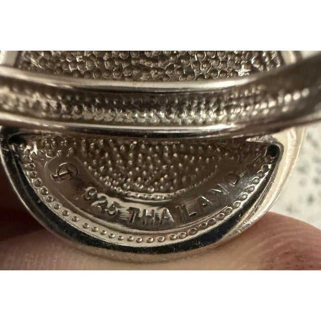 1990s Chelsea Taylor Sterling Silver 925 Pave Cz Ombres Wide Band Ring Size 10 For Sale - Image 4 of 5
