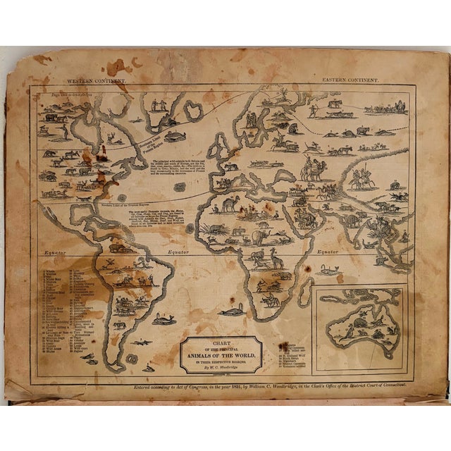These are two very interesting world maps showing one one side seven climate zones and over 100 types of plants that grow...