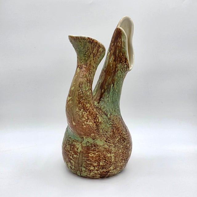 Richard Ginori Richard Ginori San Cristoforo 1952 Italian Ceramic Twin-Neck Vase For Sale - Image 4 of 14