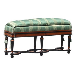 Early 20th Century French Baroque Style Part Ebonized Window Seat For Sale