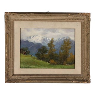 Ercole Garavaglia, Landscape Composition, Oil Painting on Panel For Sale
