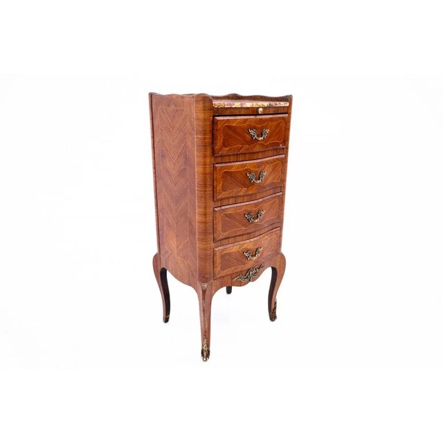 Antique Small Chest of Drawers with Marble Top, France, 1890s For Sale - Image 9 of 12