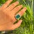 7.22Ct Zambian Emerald Halo Diamond Bridal Cocktail Ring Size 6 in 18k Solid Gold For Sale - Image 10 of 17