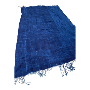 Vintage African Indigo Denim Mossi Mudcloth Throw 82”l X 51”w Textile | No. 160